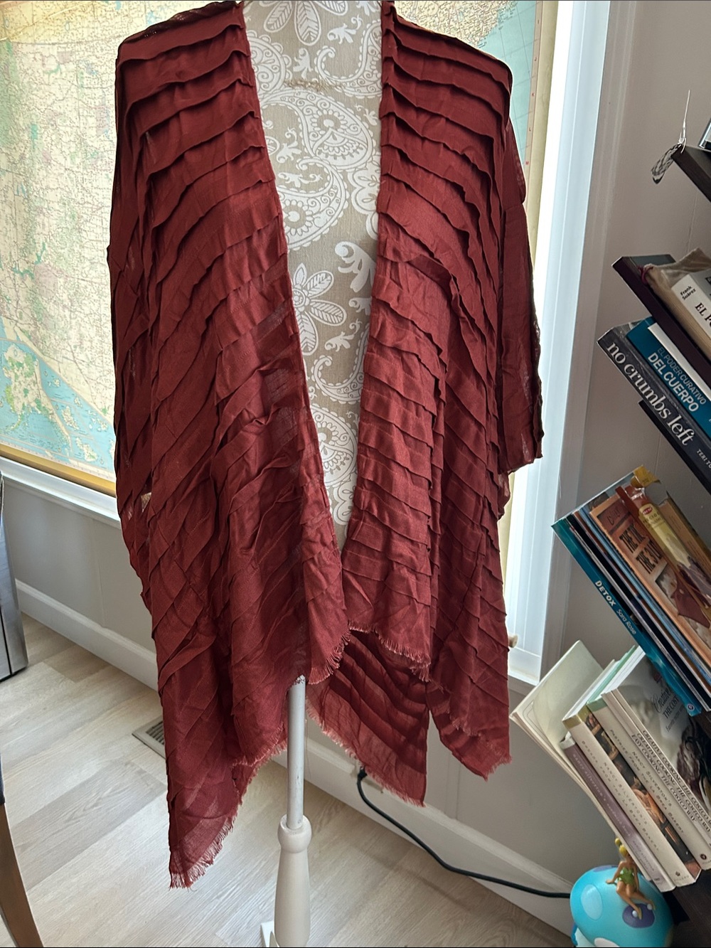 Rust Layered Open-Front Women's Tunic